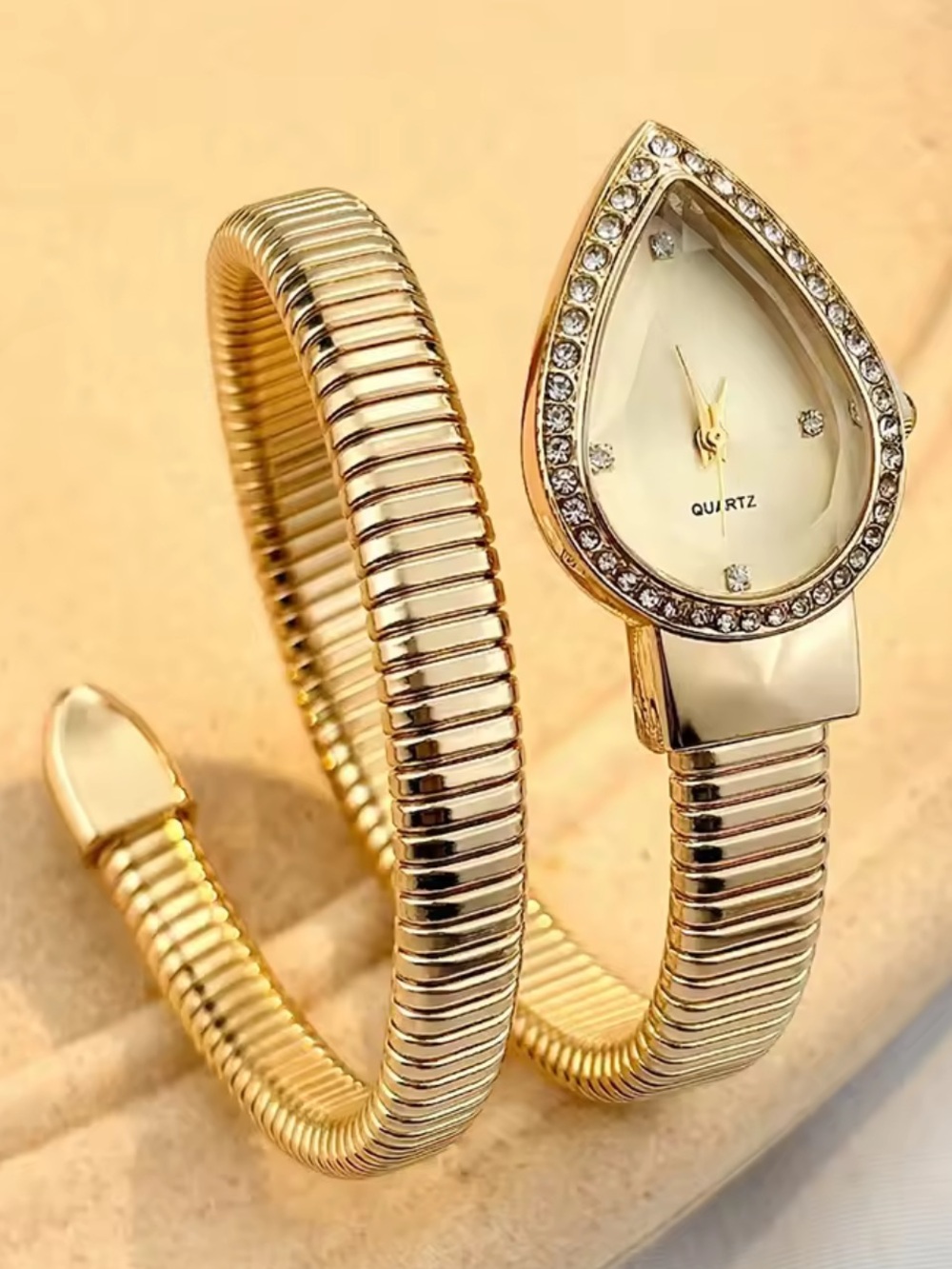 Kohl's Gold Teardrop Crystal Wrap Watch